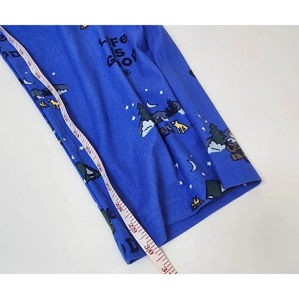 Life is Good Jake Camping Lounge Pants Men's M Blue Sleepwear Pajama Flannel